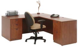L Shaped Desk with Pedestal Drawers - Express Laminate Series