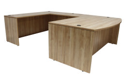 Bow Front U Shaped Desk Shell - PL Laminate Series