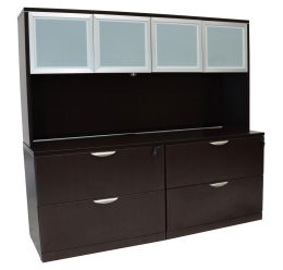 Lateral Filing Cabinet Credenza with Hutch - PL Laminate Series