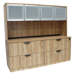 Lateral Filing Cabinet Credenza with Hutch - PL Laminate