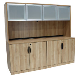 Credenza Storage Cabinet with Hutch - PL Laminate