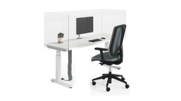 Sit Stand Desk with Acrylic Panels and Cable Management - C.I.T.E