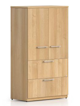 Vertical Storage Cabinet with Lateral File Drawers - Concept 400E