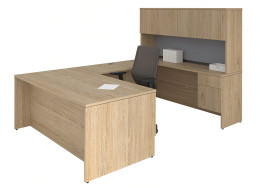 U Shaped Desk with Hutch and Drawers - Concept 400E Series