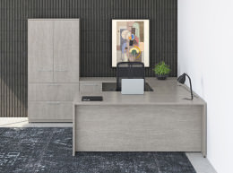 U Shaped Desk with Storage Cabinet - Concept 400E Series