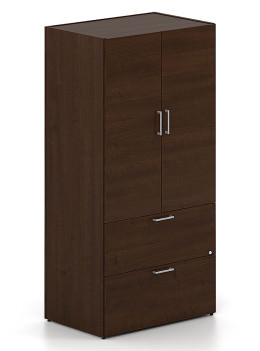 Vertical Storage Cabinet with Lateral File Drawers - Concept 300