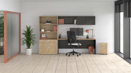 Rectangular Desk with Drawers and Storage - Concept 300 Series