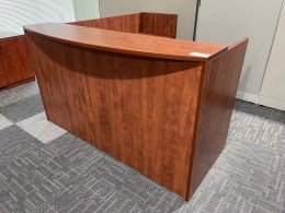 Cherry L Shaped Reception Desk with Drawers