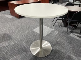 3 FT Round Cafe Height Table with White Finish - PL Laminate Series