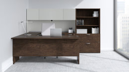 U Shaped Desk with Hutch and Storage - Concept 300 Series