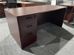 Mahogany Rectangular Desk with Drawers