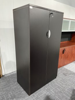 Dark Walnut Storage Cabinet with Adjustable Shelves - 2 Available