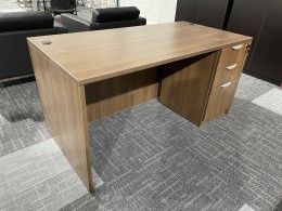 Modern Walnut Rectangular Desk with Drawers