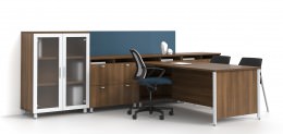 T Shaped Desk with Side Storage - Concept 3