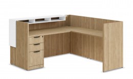 L Shaped Reception Desk with Drawers