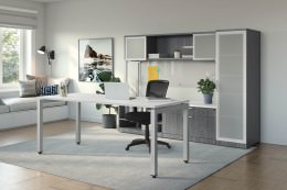 Modern Rectangular Desk with Storage - Elements Series