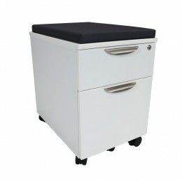 Mobile Pedestal Drawer with Fabric Cushion Top