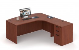 Bow Front L Shaped Desk - PL Laminate Series