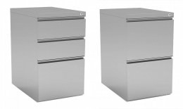 Pair of 2 & 3 Metal Pedestal Drawers