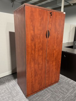 Cherry Storage Cabinet with Adjustable Shelves
