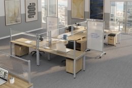 4 Person Workstation with Storage - Elements Series