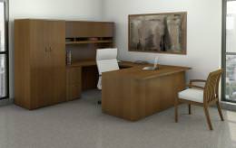 U-Shape A La Carte Series Desk with Hutch and Storage Cabinet