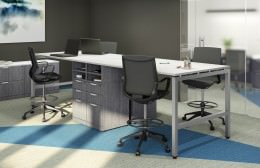 4 Person Workstation with Drawers - Elements Series