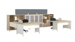 Two Person Desk with Storage - Concept 3 Series