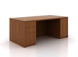 Solid Wood Pedestal Desk - Basics 3 Series