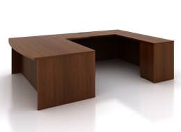 U-Shape Basics 3 Series Desk with Drawers