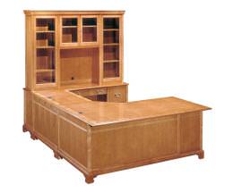 U-Shape Montebello Series Computer Workstation Desk with Hutch