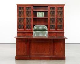 Montebello Series Executive Desk with Storage Credenza and Hutch