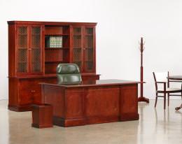 Montebello Series Executive Desk with Storage Credenza and Hutch