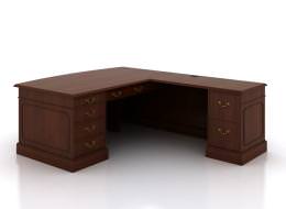 L-Shape Georgian Series Desk with Drawers