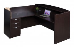 L Shaped Reception Desk with Drawers - Commerce Laminate Series