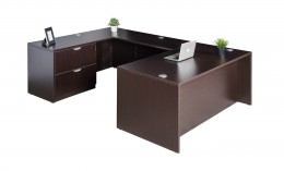 U Shaped Desk with Drawers - Commerce Laminate Series