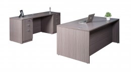 Rectangular Desk and Credenza Set - Commerce Laminate Series