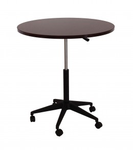 Round Height Adjustable Table on Casters - Commerce Laminate Series