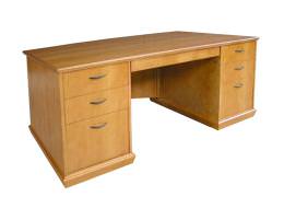 Oak Double Pedestal Desk - Freedom Series