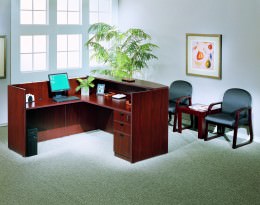 L Shaped Reception Desk with Drawers