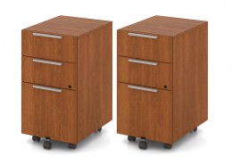 Pair of 3 Drawer Mobile Pedestals for Group Lacasse Desks - Quad