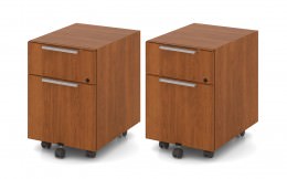 Pair of 2 Drawer Mobile Pedestals for Group Lacasse Desks