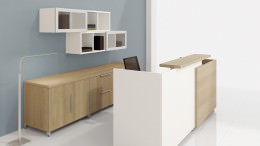 Modern Receptionist Desk with Storage - Quad Series