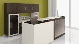 U Shaped Reception Desk with Storage - Quad Series