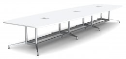 Boat Shaped Conference Table with Steel Base