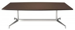 Boat Shaped Conference Table with Steel Base