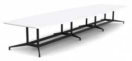 Boat Shaped Conference Table with Steel Base