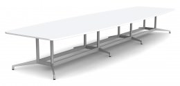 Boat Shaped Conference Table with Steel Base