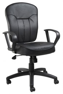 Leather Office Chair with Arms - LeatherPlus Series