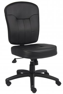 Leather Office Chair without Arms - LeatherPlus